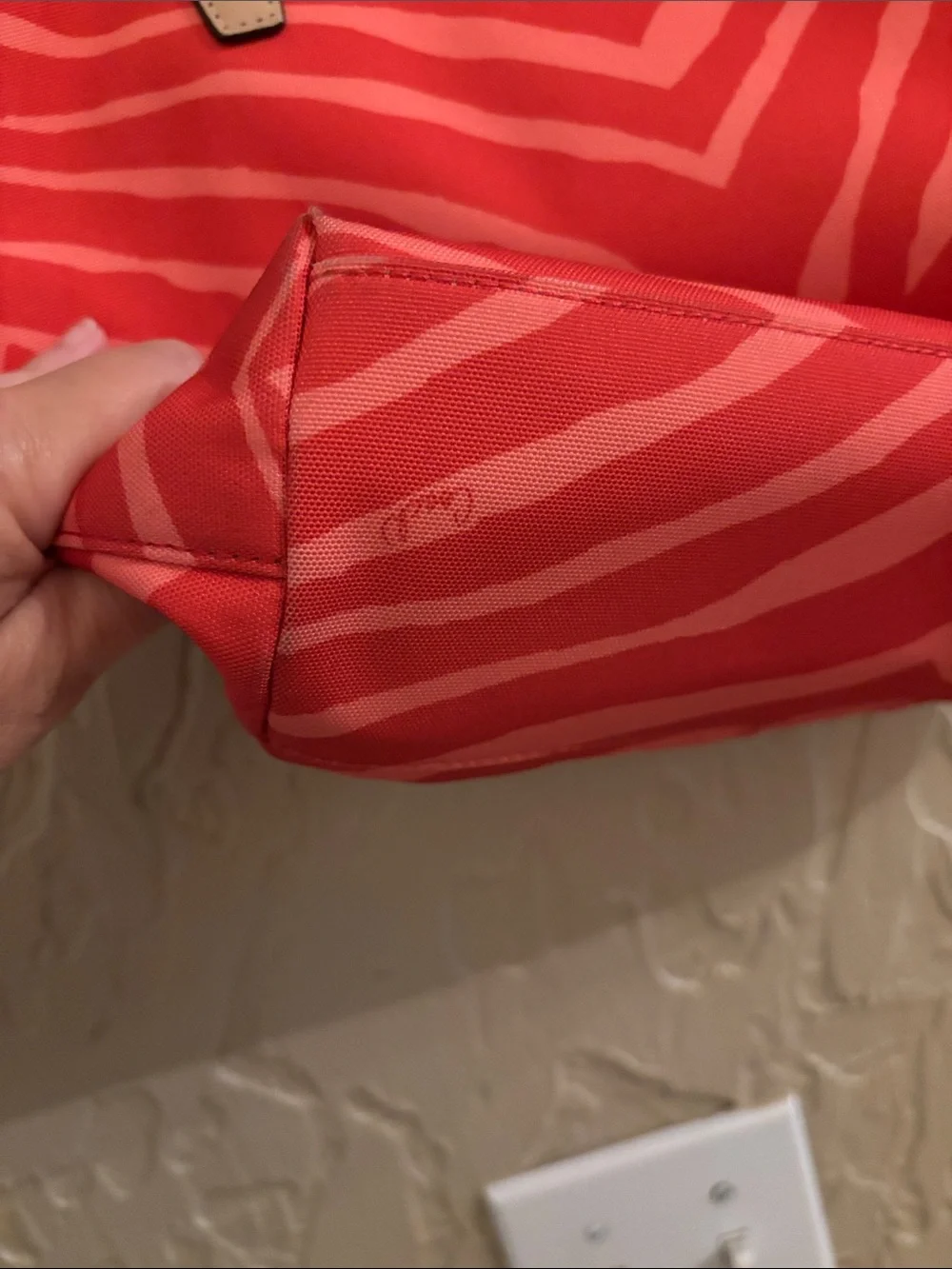 Authentic Y2K COACH Signature Zebra Print Canvas Tote Bag Hot Orange & Coral
